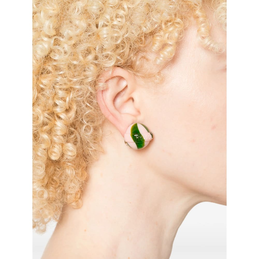 Fiorucci Swirl Pattern Clip-on Earrings In Multi