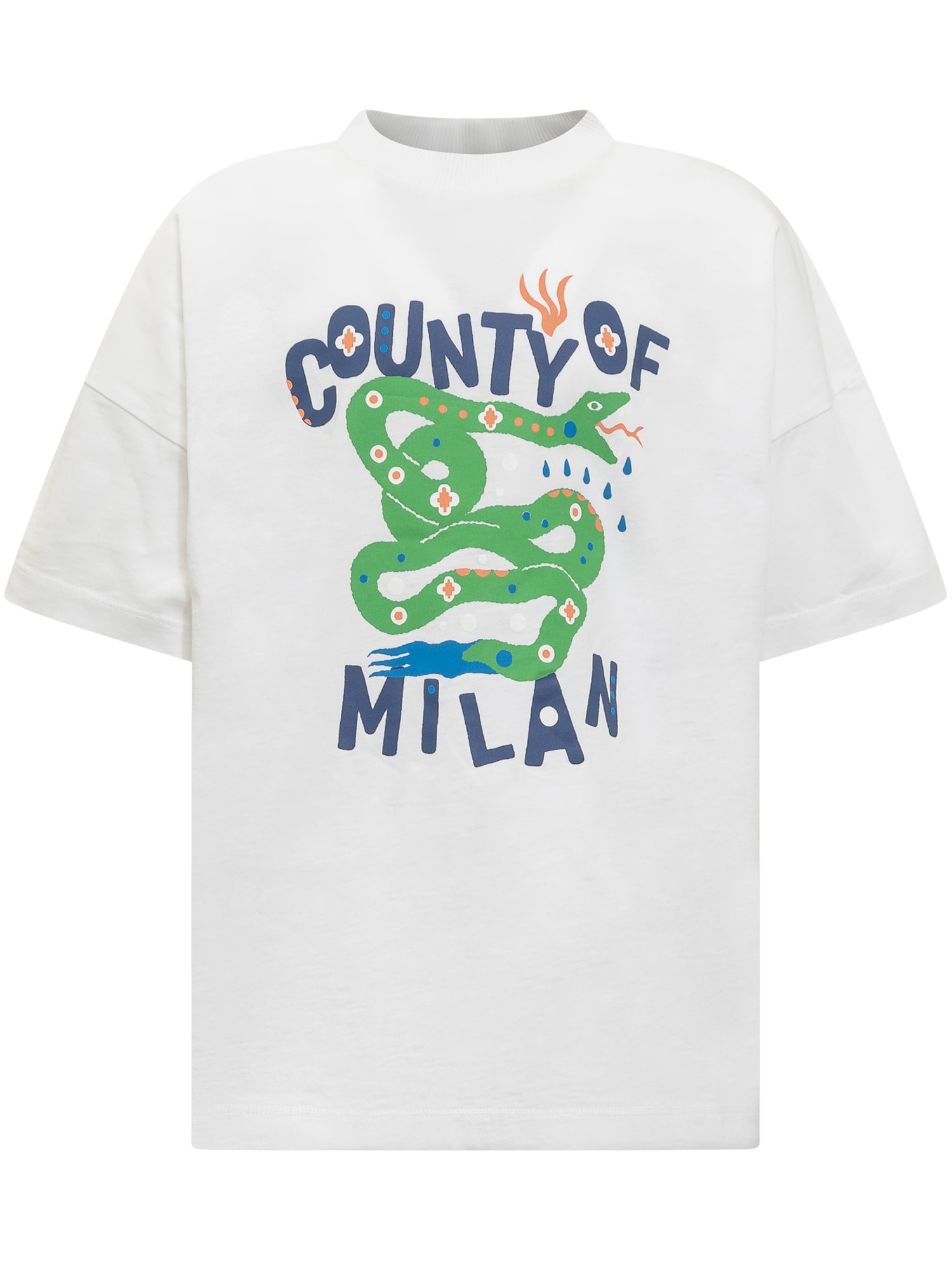 Marcelo Burlon County Of Milan Kids' T-shirt With Print In White Light