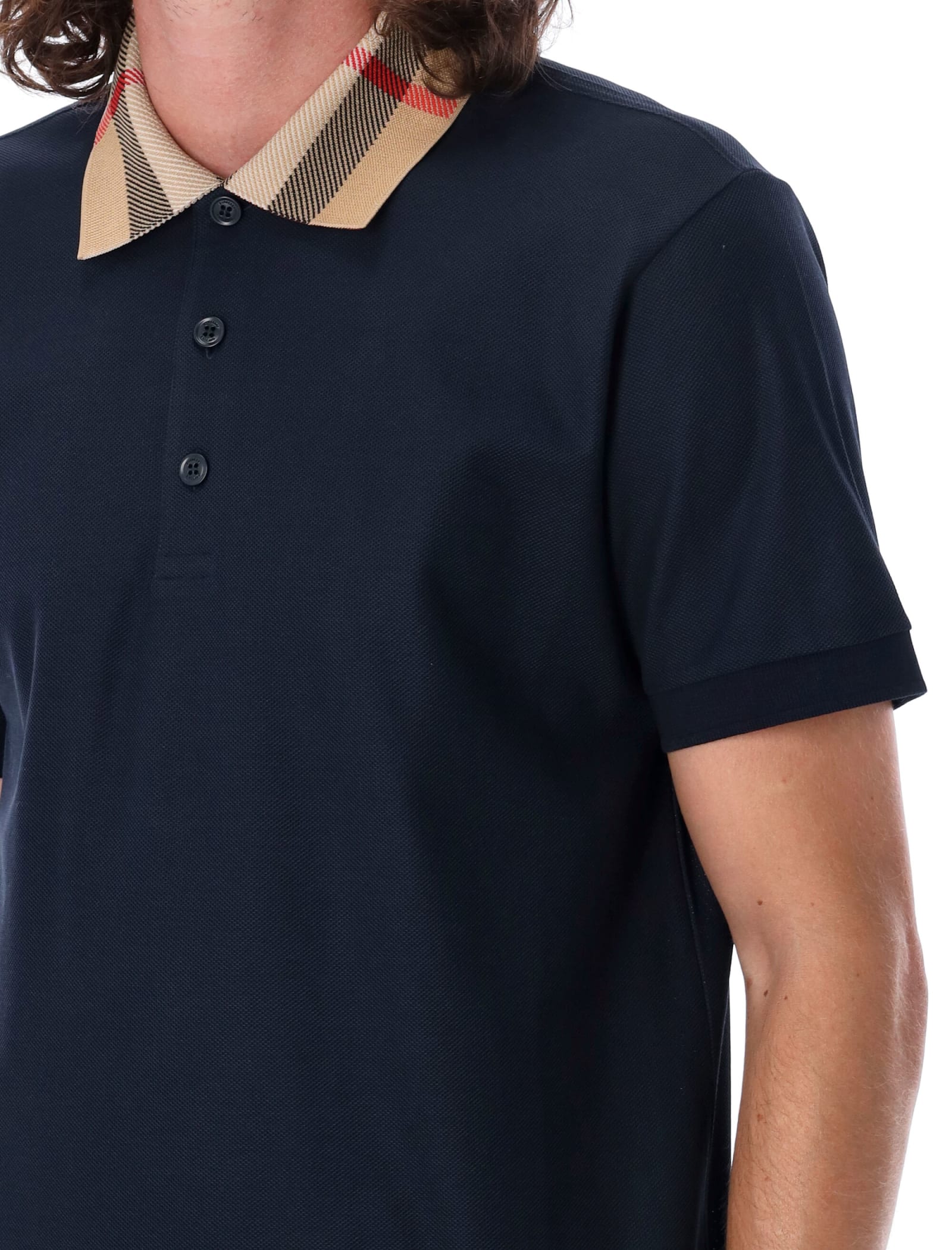 Shop Burberry Cody Polo Shirt In Smoked Navy