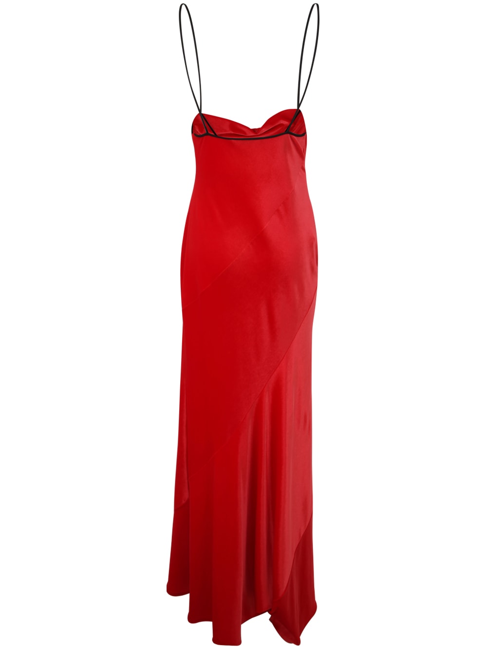 Philosophy Di Lorenzo Serafini Long Draped Velvet Dress With Asymmetric Neckline In Red