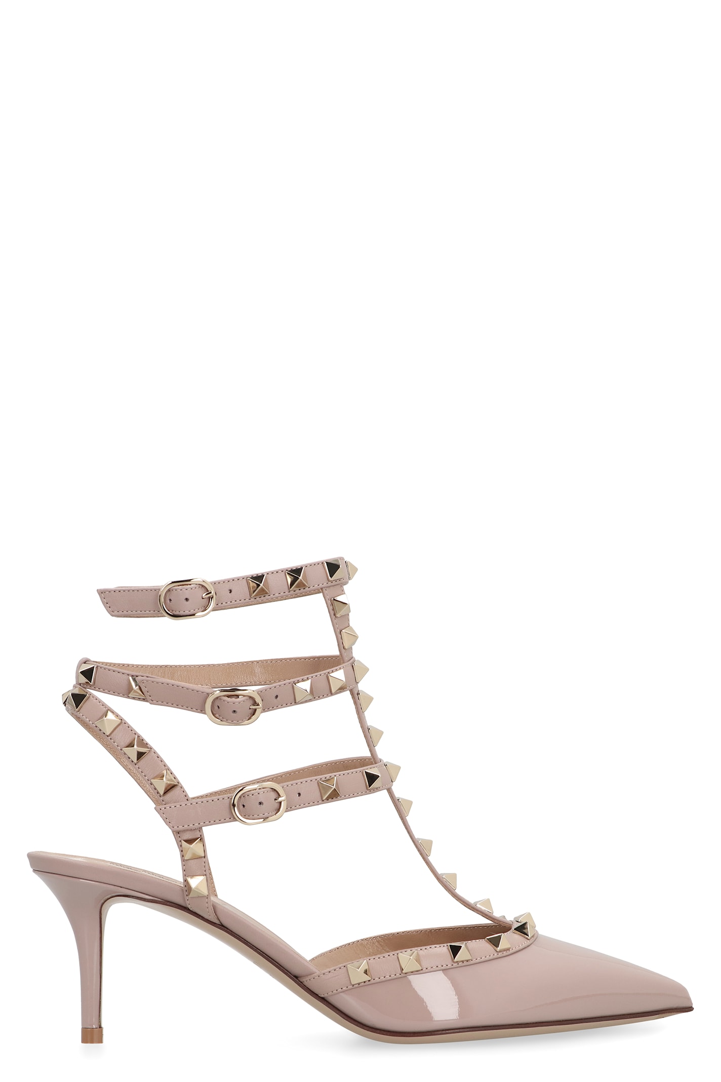 Garavani - Rockstud Patent Leather Slingback Pumps