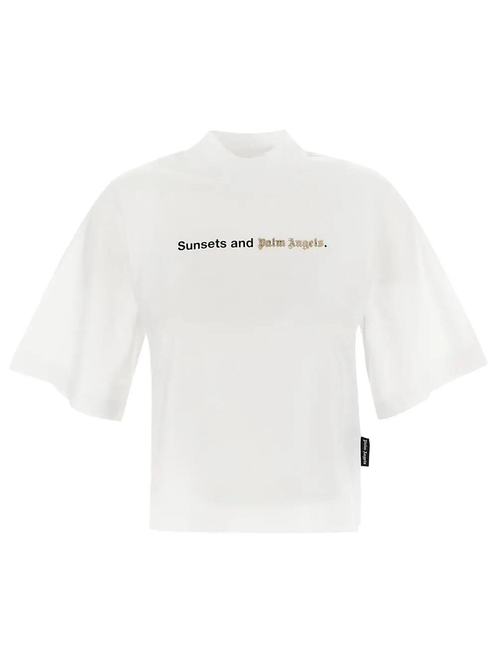 Shop Palm Angels Sunsets Tee In White