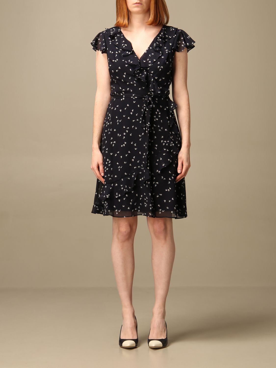 Photo of  Lauren Ralph Lauren Dress Lauren Ralph Lauren V-neck Short Dress- shop Ralph Lauren Dresses online sales