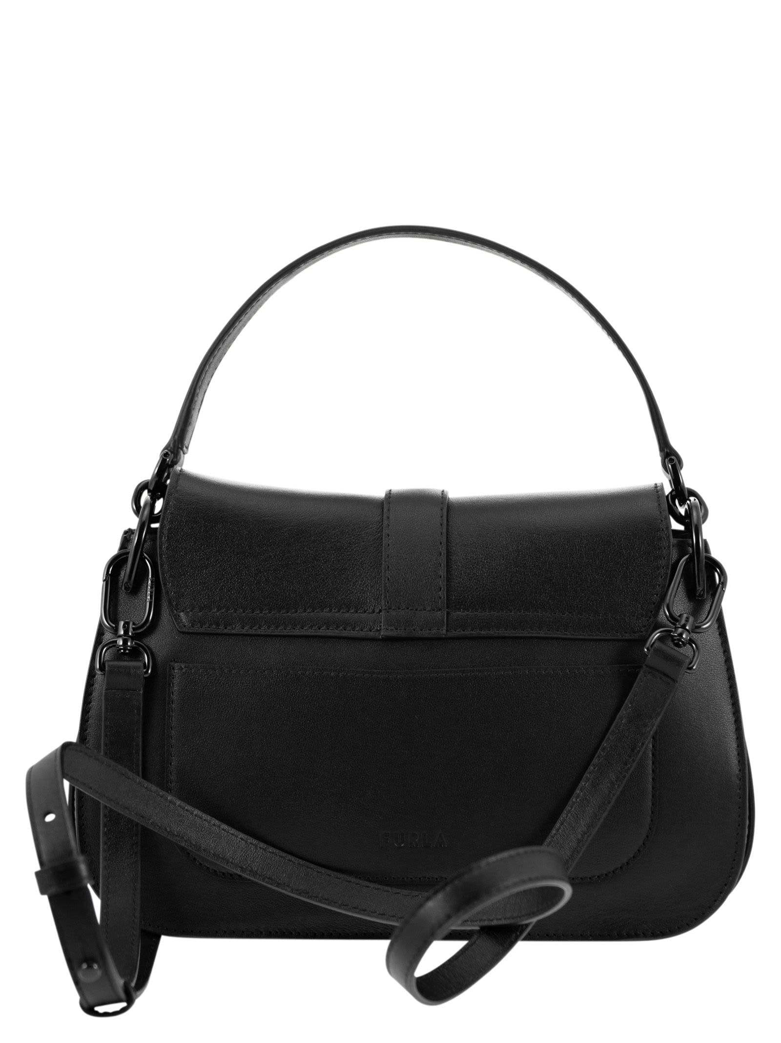 Shop Furla Medium Flow Hand Bag In Black