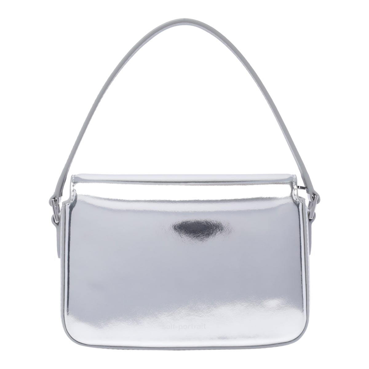 Shop Self-portrait Leather Micro Bag In Silver