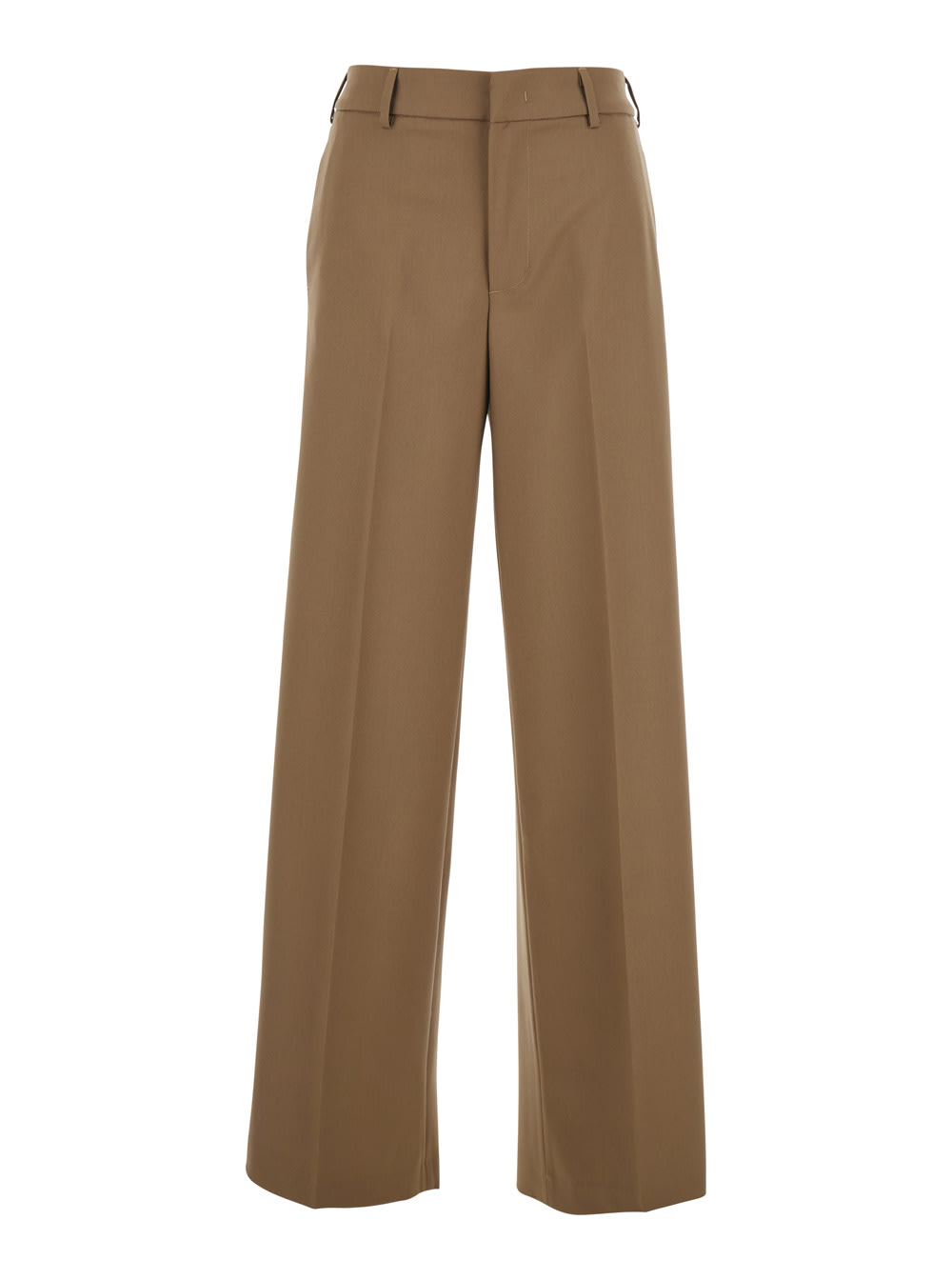 Pt Torino Lorenza Half Elasticated Belt Pants In Brown