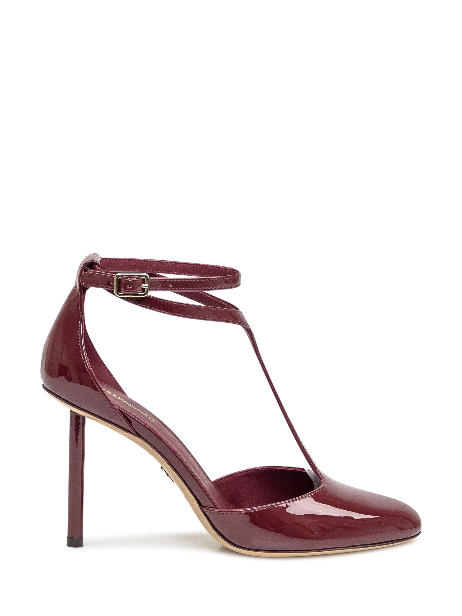 Shop Ferragamo Lysandra 95 Heel In Borgogna