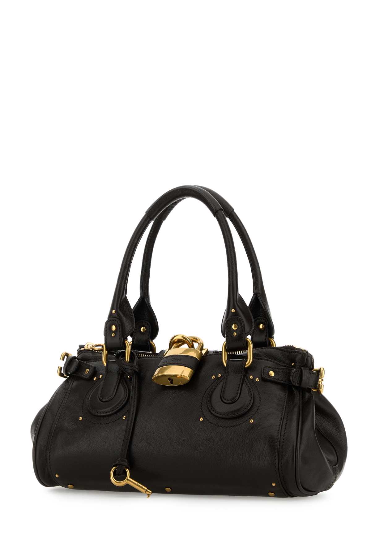Chloé Dark Brown Leather Paddington Shoulder Bag In Black
