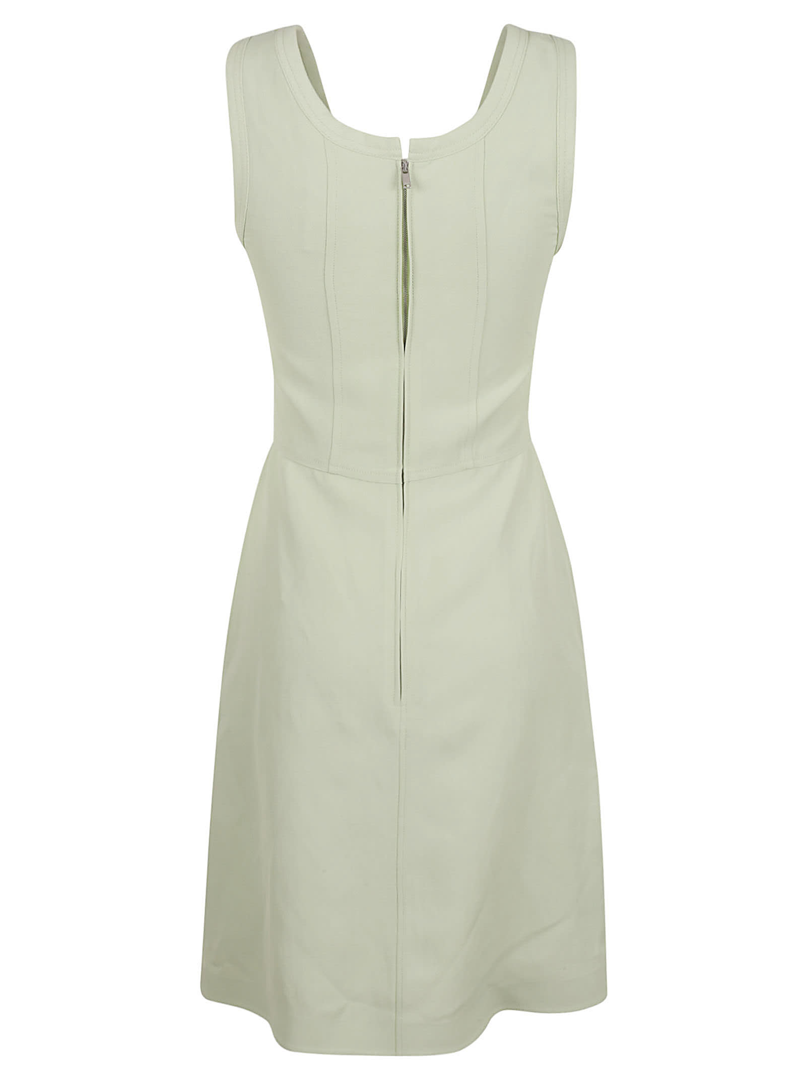 Shop Jil Sander Back Zip Sleeveless Dress In Tea Green