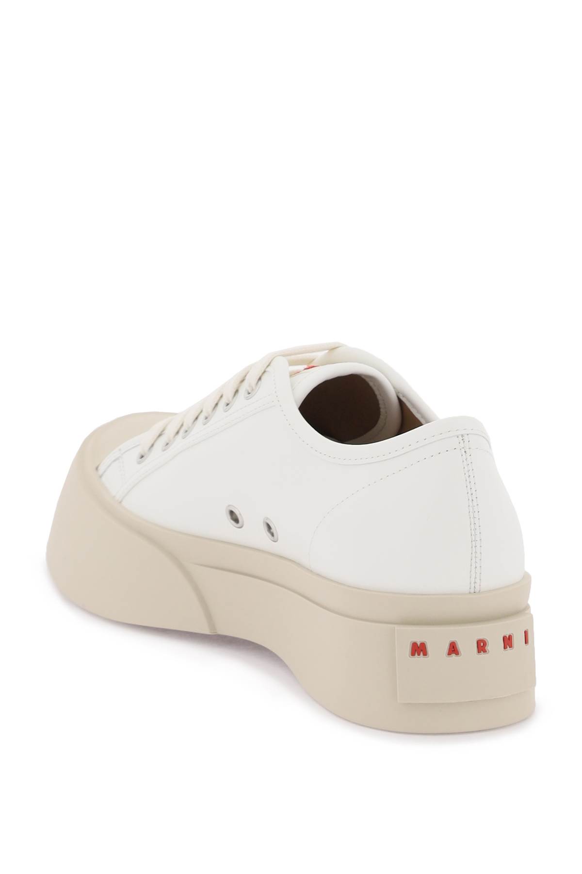 Shop Marni Leather Pablo Sneakers In Lily White (white)