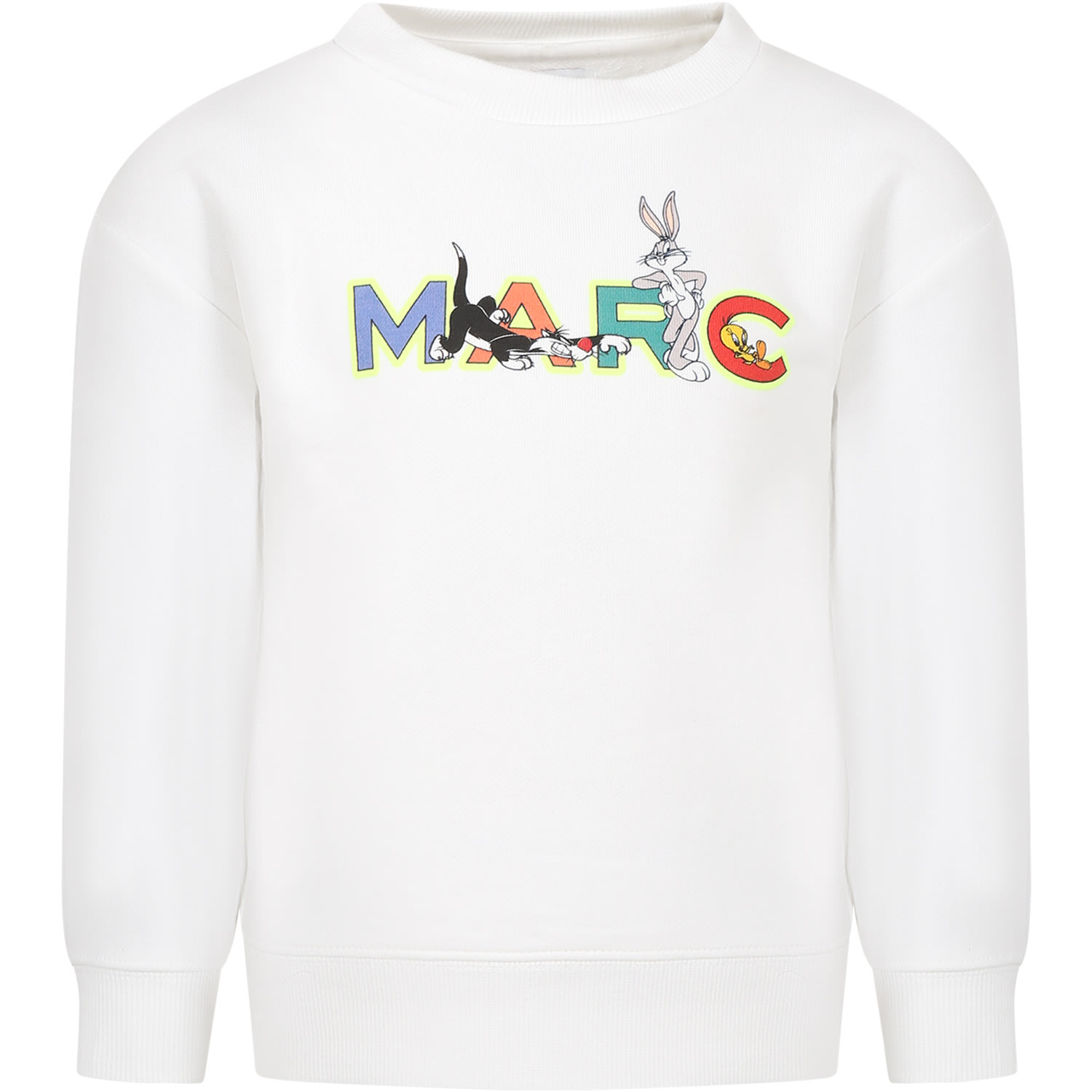 Marc Jacobs White Sweatshirt For Boy With Print And Logo