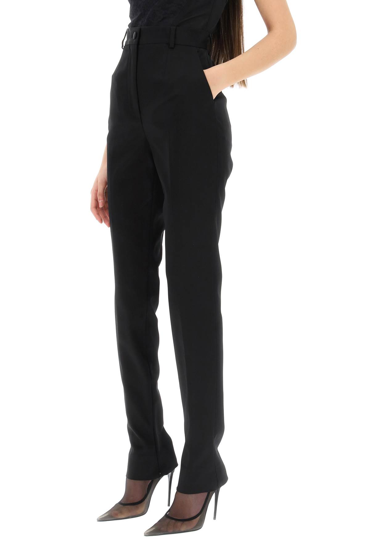 Dolce & Gabbana Kim Dolce&gabbana Cady Slim-cut Trousers In Black