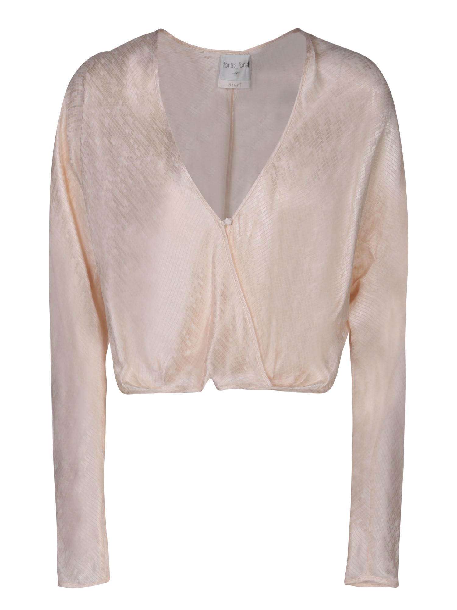 Shop Forte Forte Microdamier Ivory Kimono Shirt In White