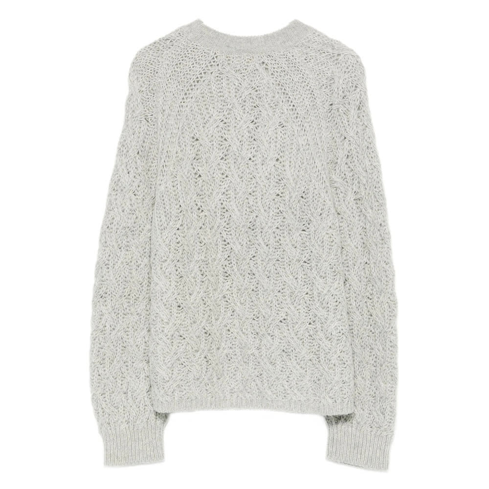 Antonelli Openwork Knitted Sweater In Gray