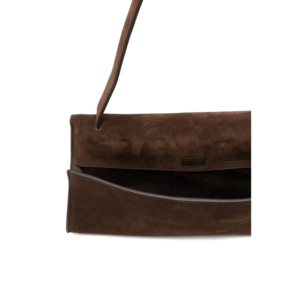 Elleme Long Papillon Suede Top-handle Shoulder Bag In Brown