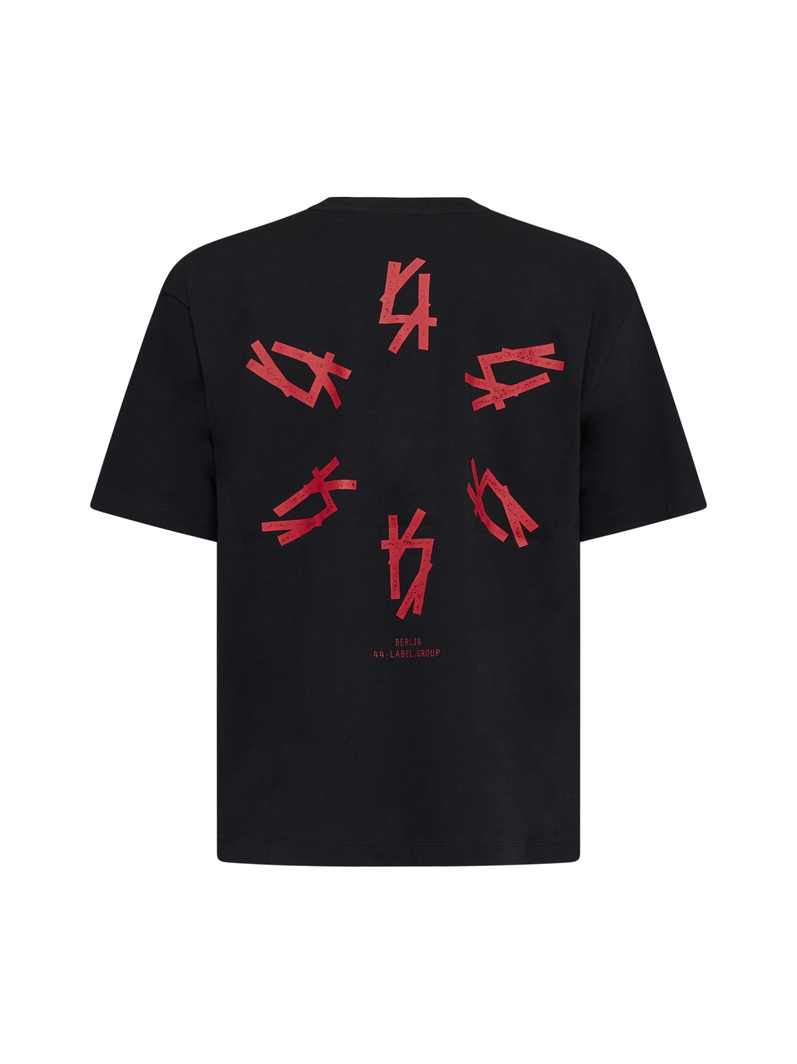 Shop 44 Label Group T-shirt In Black+44 Continuum Red