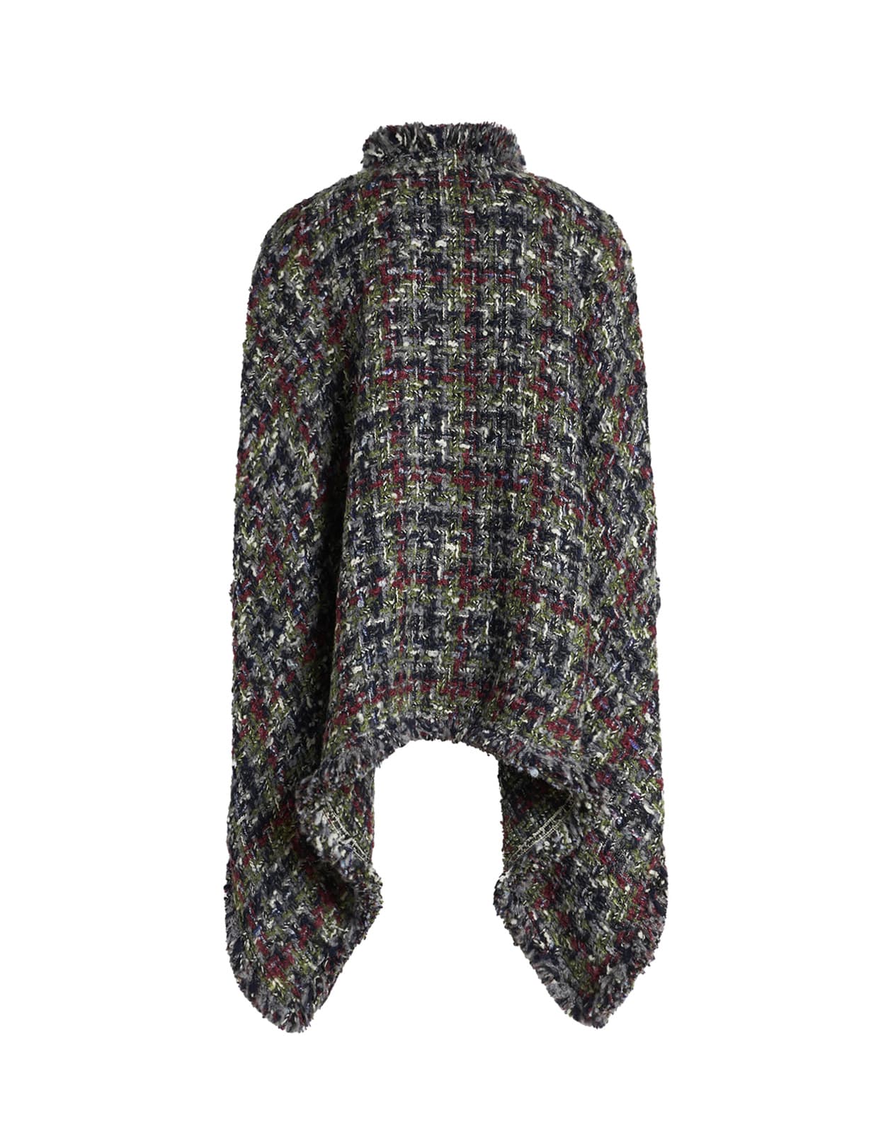 Shop Etro Multicolored Wool Blend Bouclé Cape In Multicolour