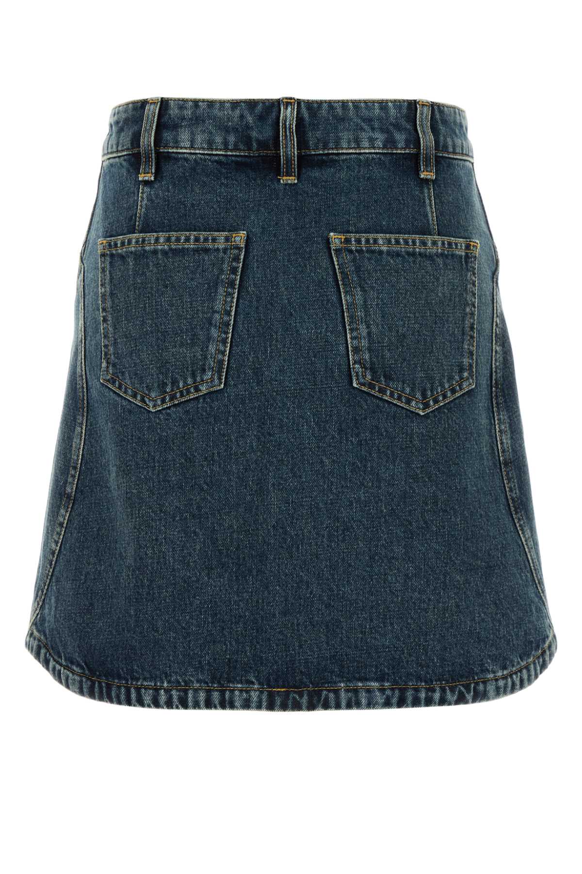 Givenchy Denim Skirt With Back And Front Pockets In Mediumblue