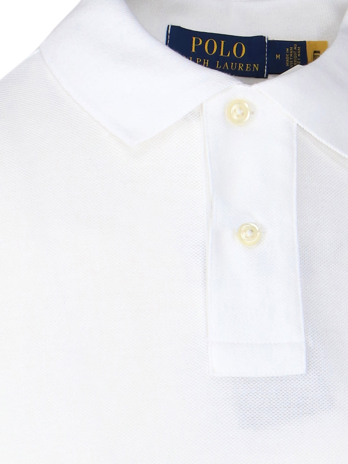 Polo Ralph Lauren Embroidered Logo Short-sleeve Polo Shirt In Bianco