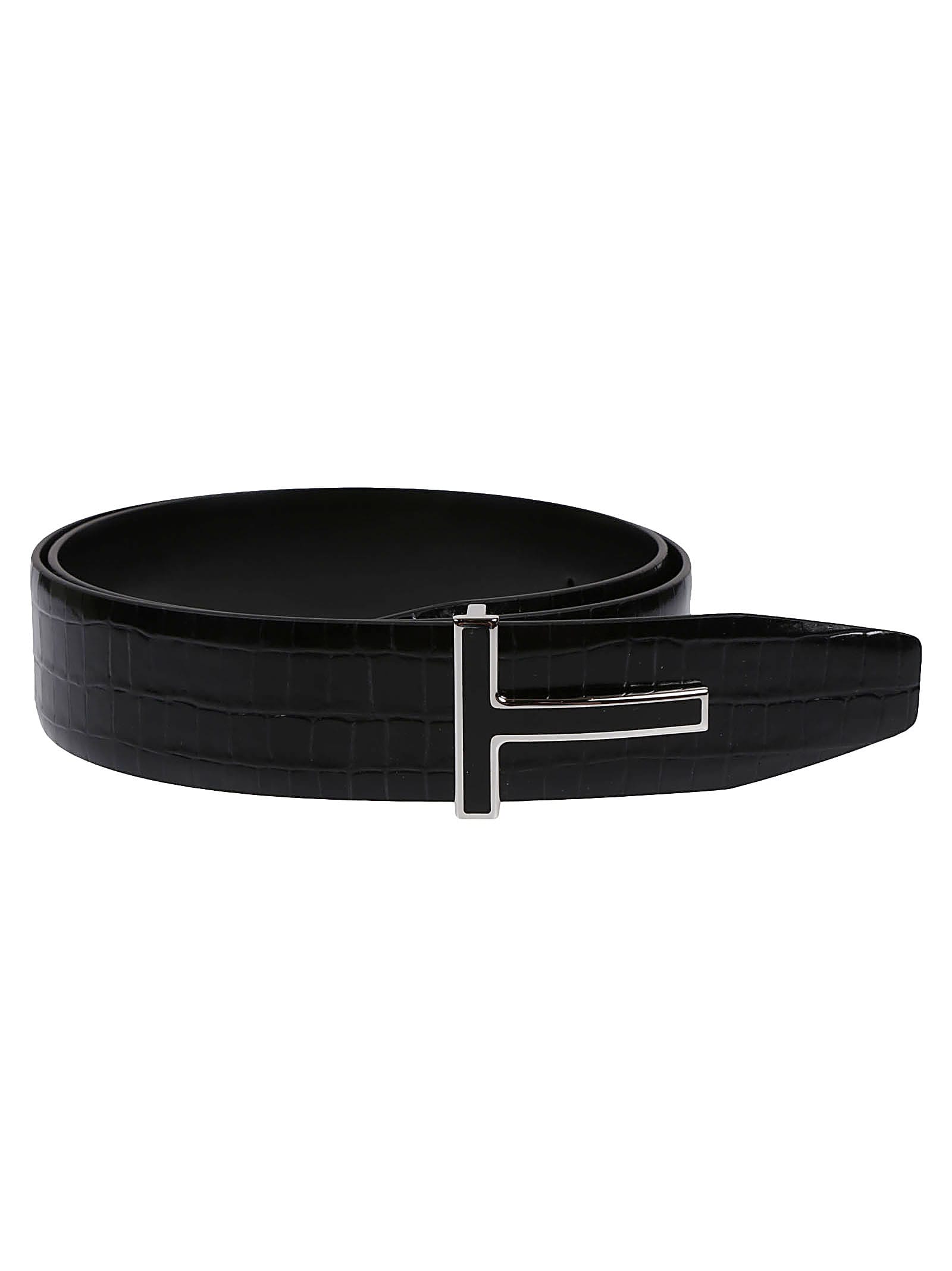 Tom Ford T Reversible Belt In Black