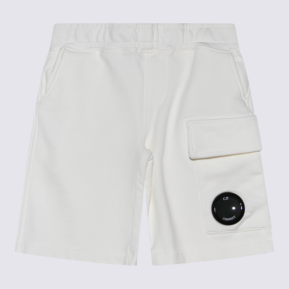 C.p. Company Kids' White Cotton Bermuda Shorts In Gauze White