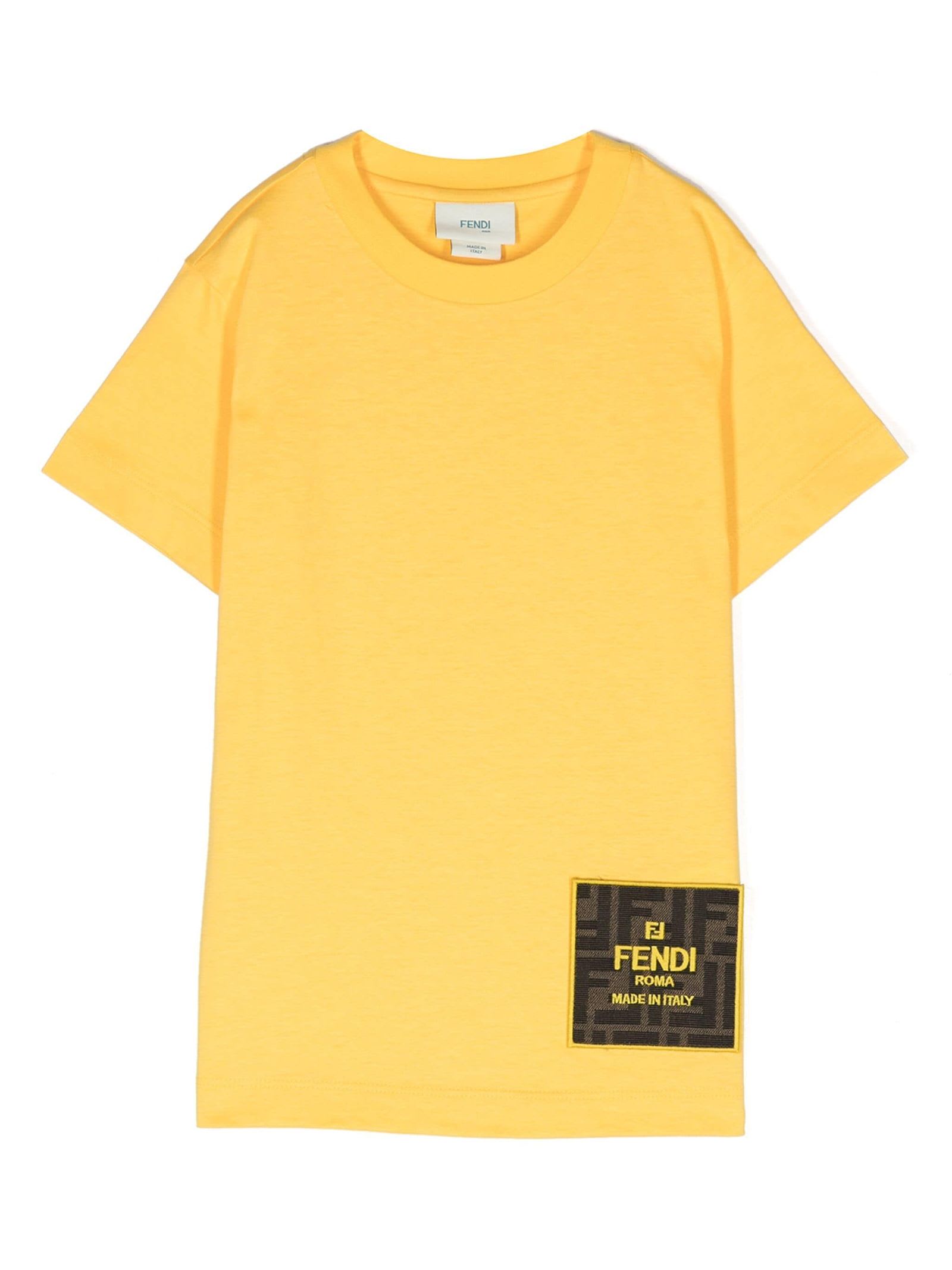Fendi Kids T-shirts And Polos Yellow