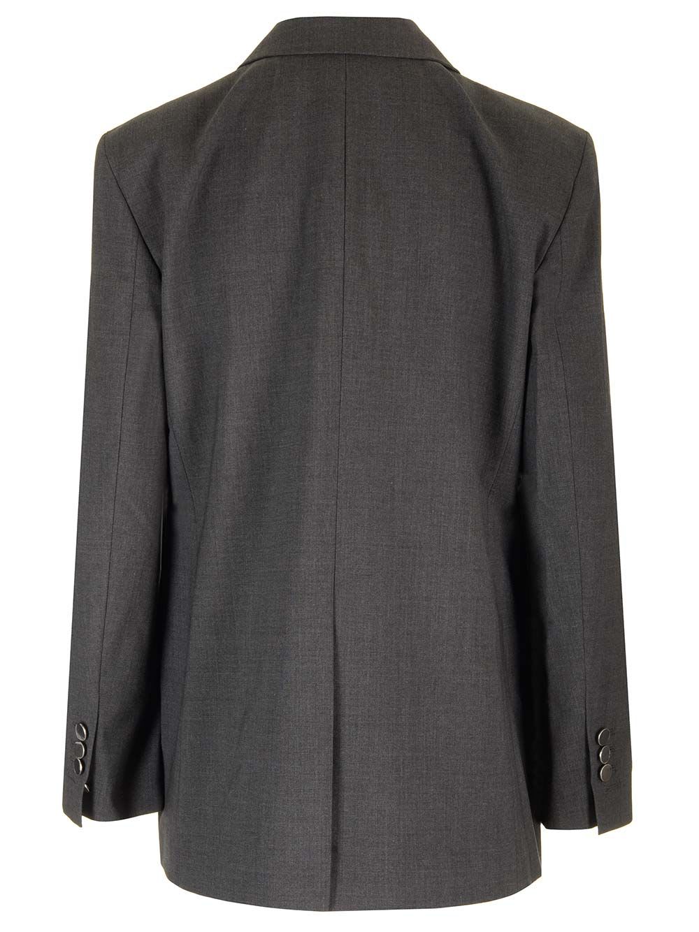 Shop Theory Double-breasted Blazer In Grey