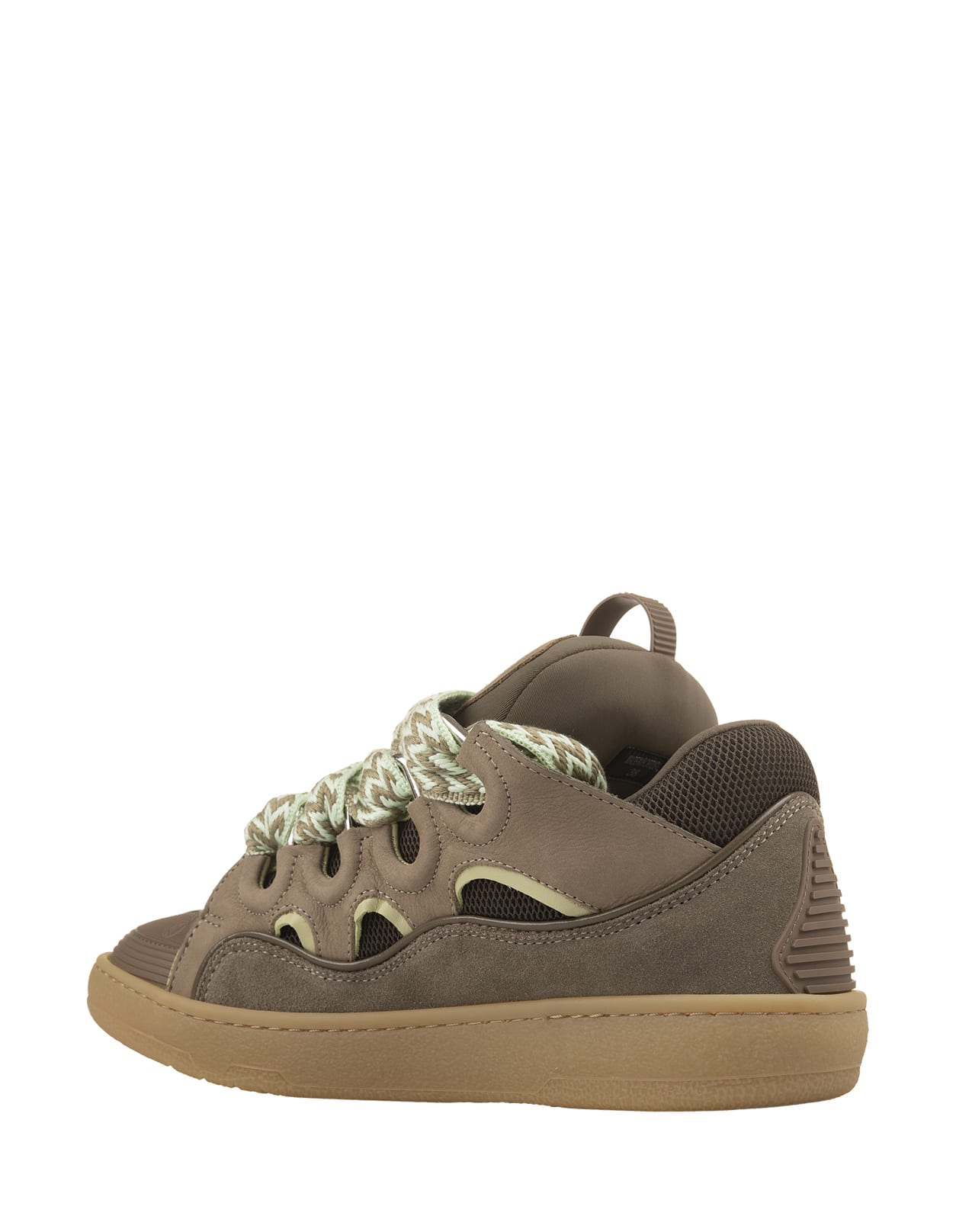 Shop Lanvin Curb Sneakers In Green Leather
