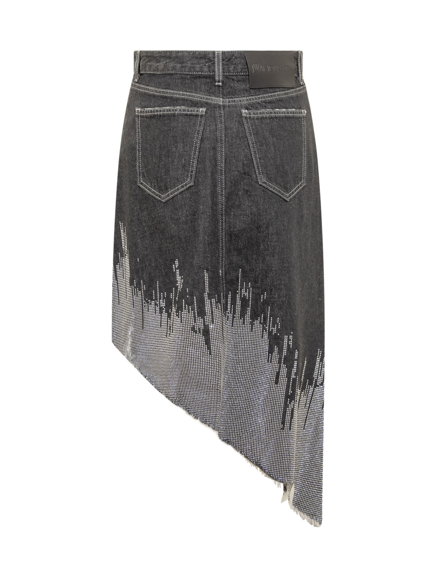 Shop Jw Anderson Asymmetric Skirt In Grey/silver