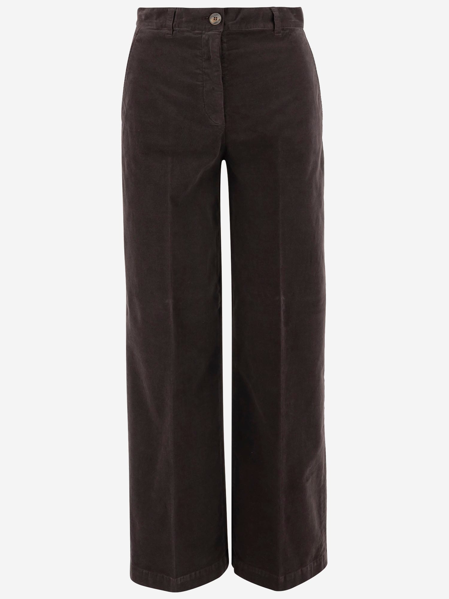 Ql2 Mami Stretch Cotton Pants In Brown