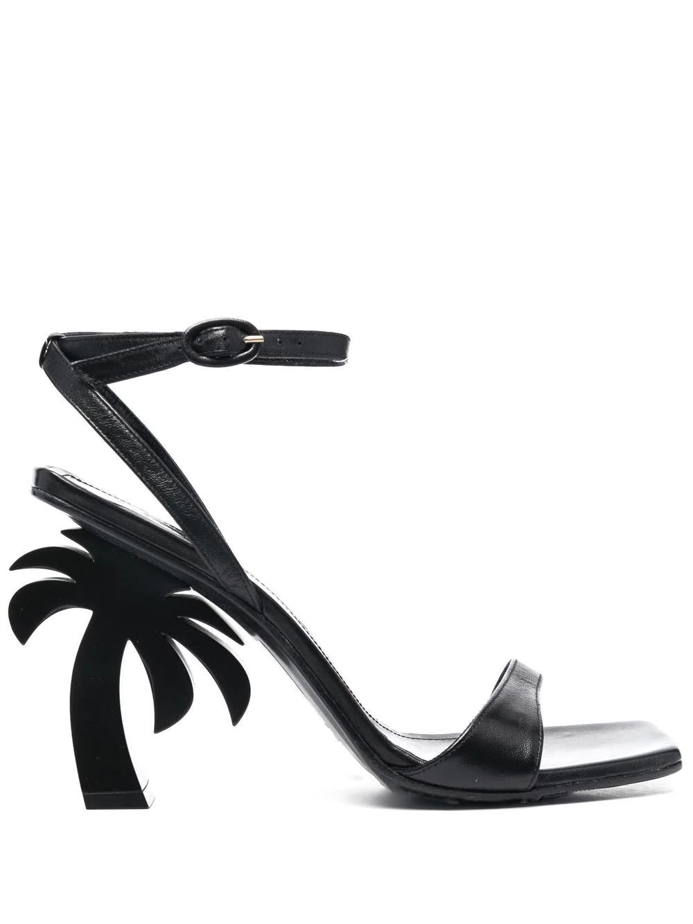 Palm Angels Sculpted-heel Open-toe Sandals In Nero