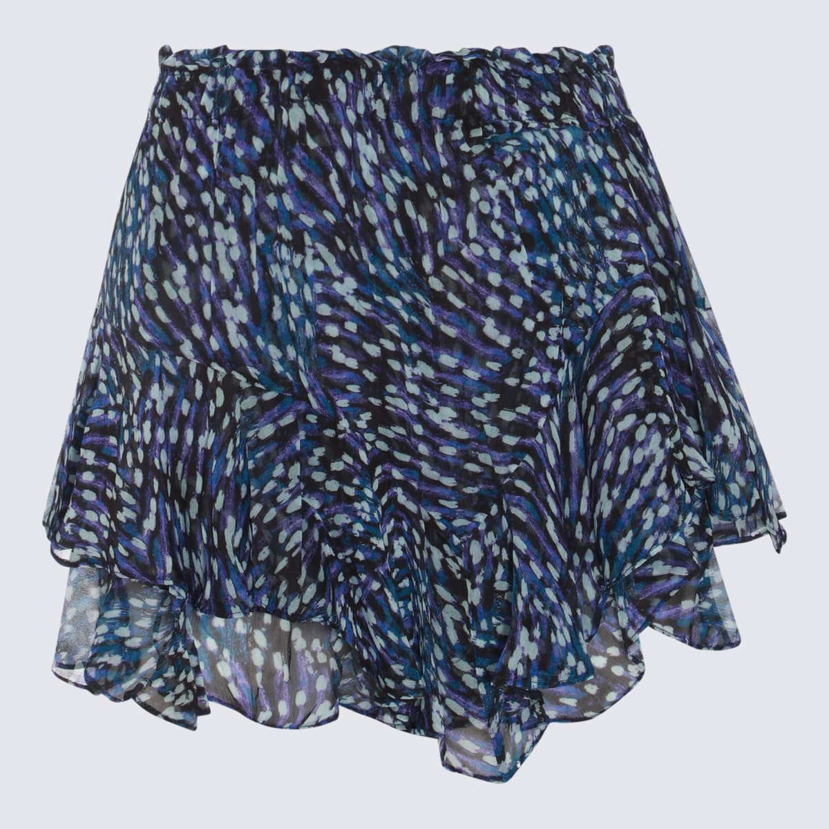Marant Etoile Blue Viscose Mini Skirt In Midnight