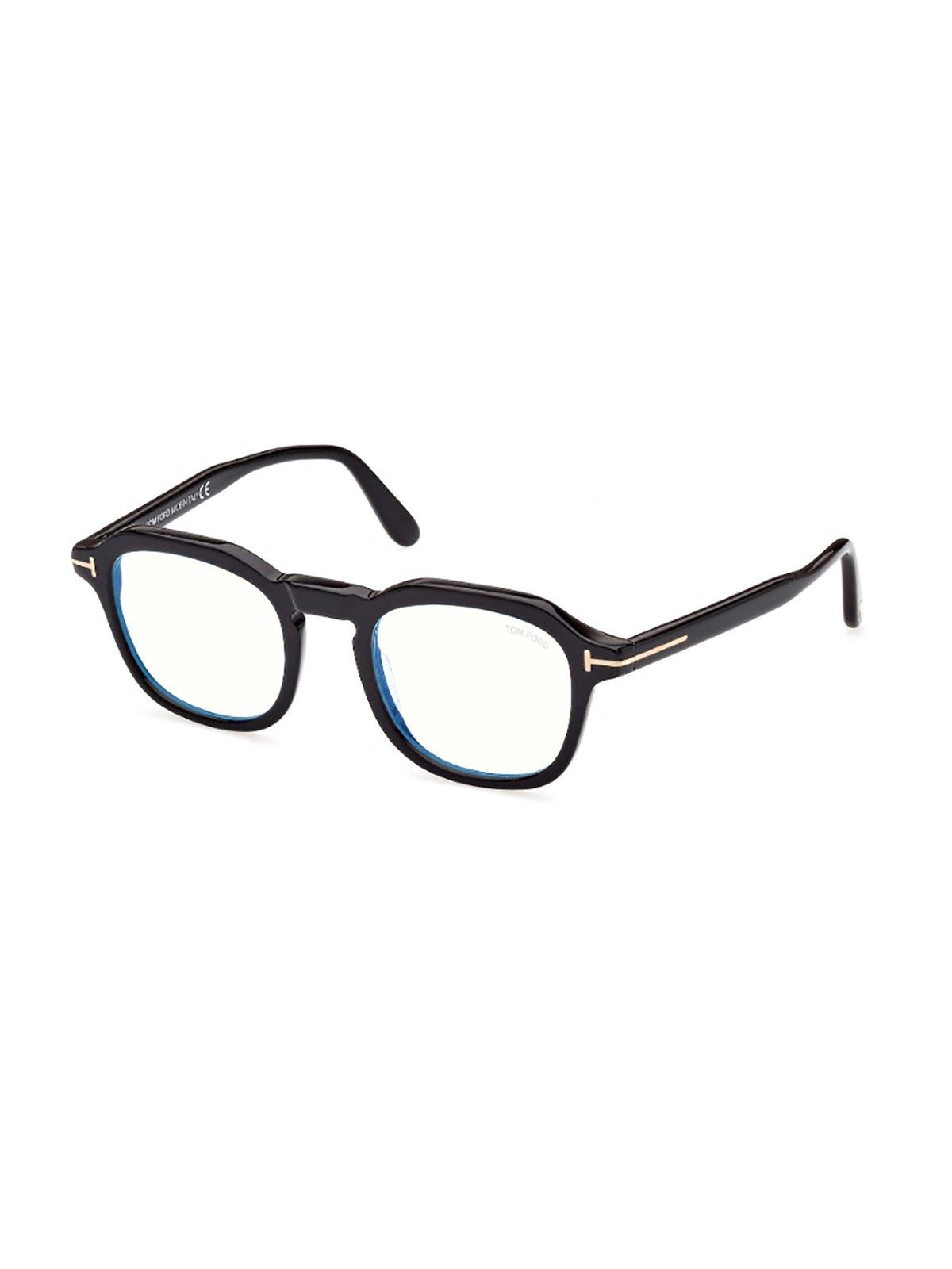 Tom Ford Round Frame Glasses In 49001 - Nero Lucido