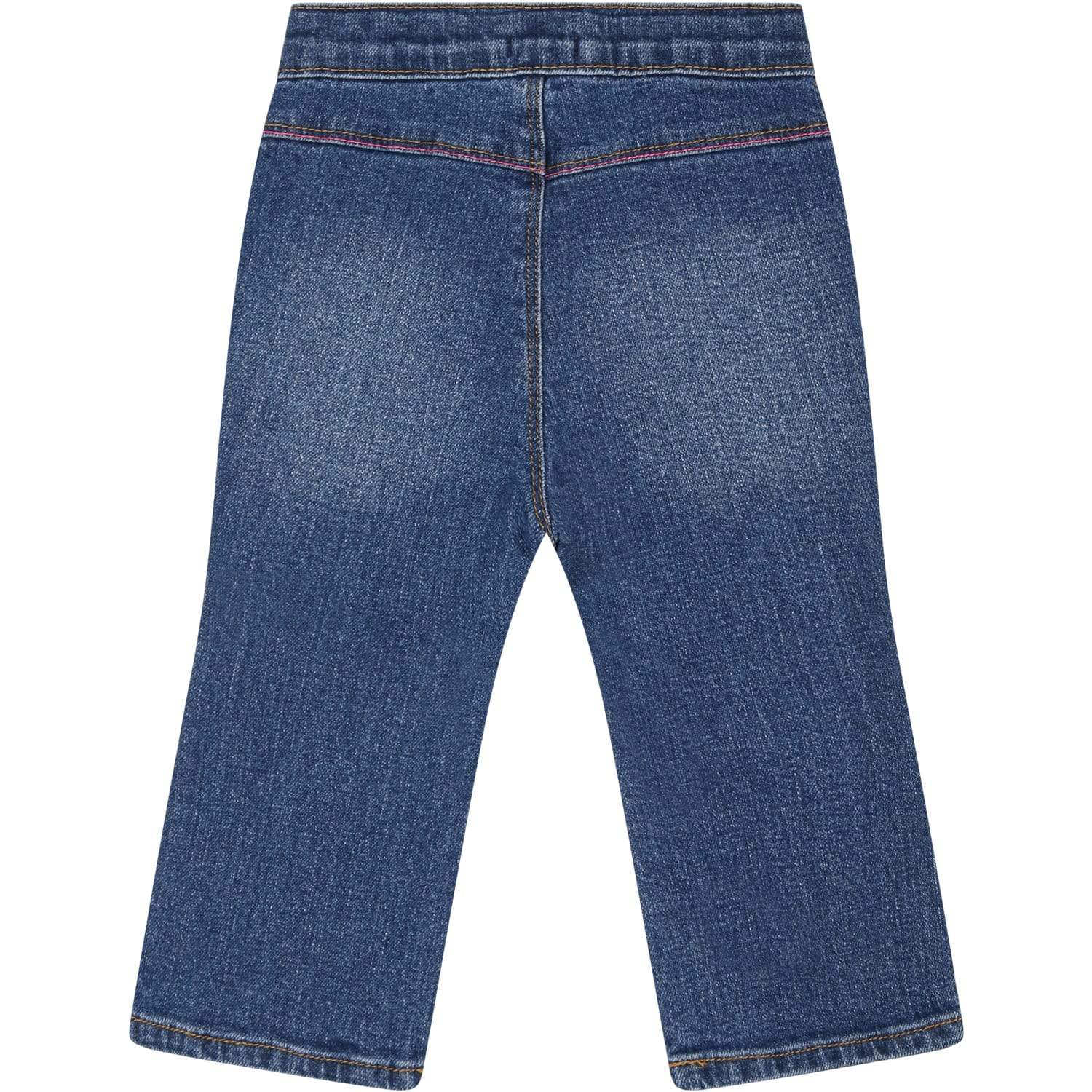 Shop Billieblush Blue Jeans Pour Baby Girl With Logo In Denim