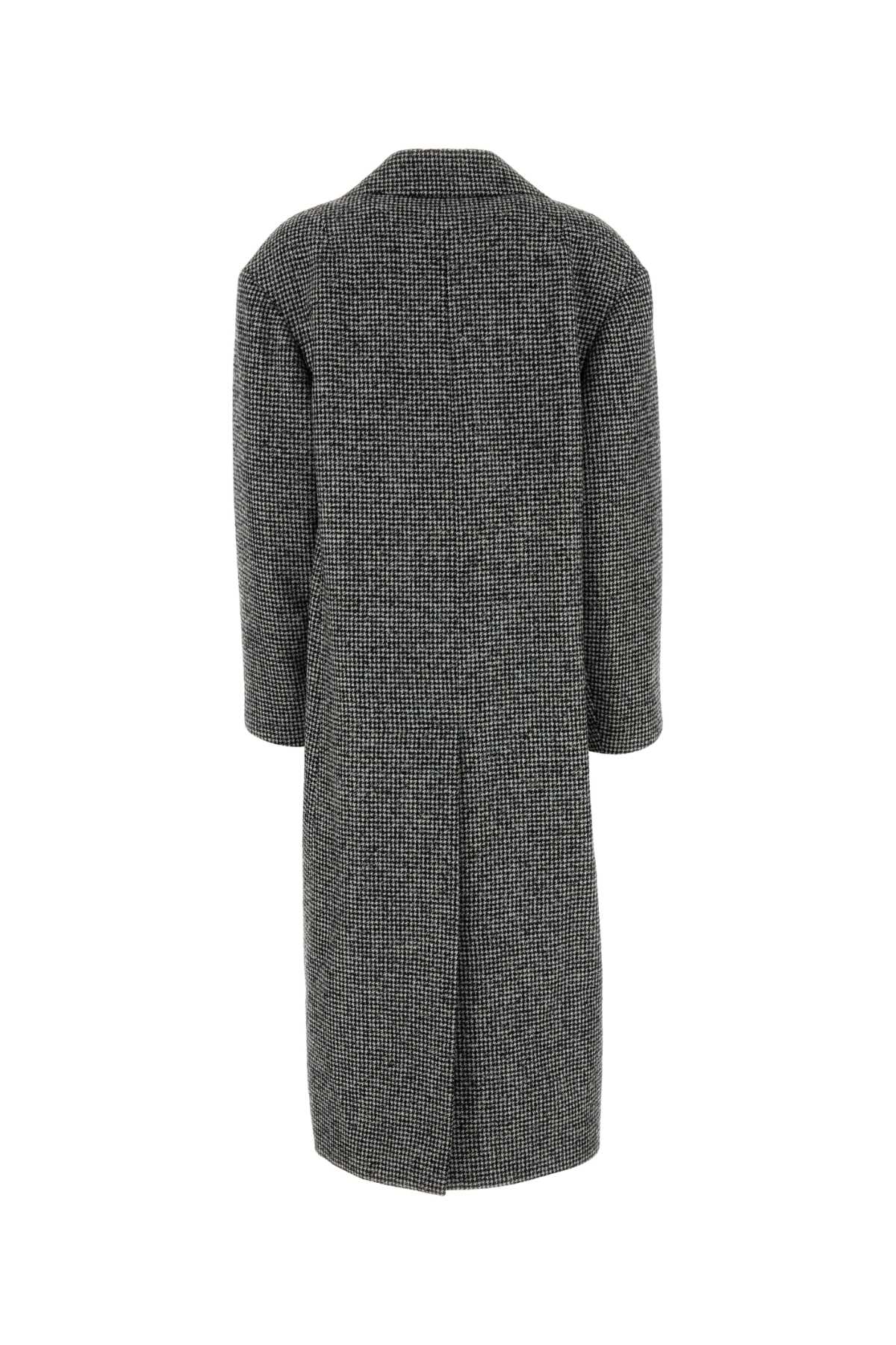 Ermanno Scervino Double-breasted Wool Blend Coat Featuring Vent In Gray