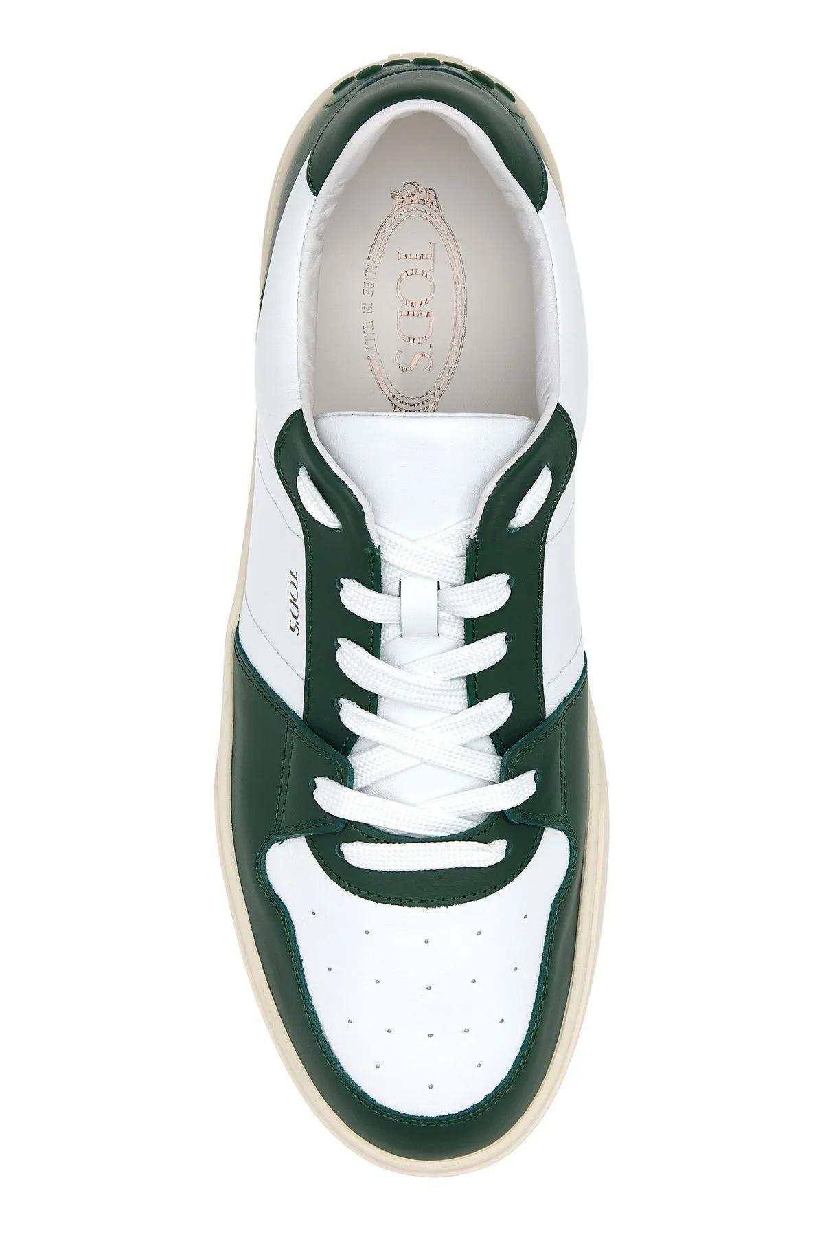 Shop Tod's Two-tone Leather Sneakers In E