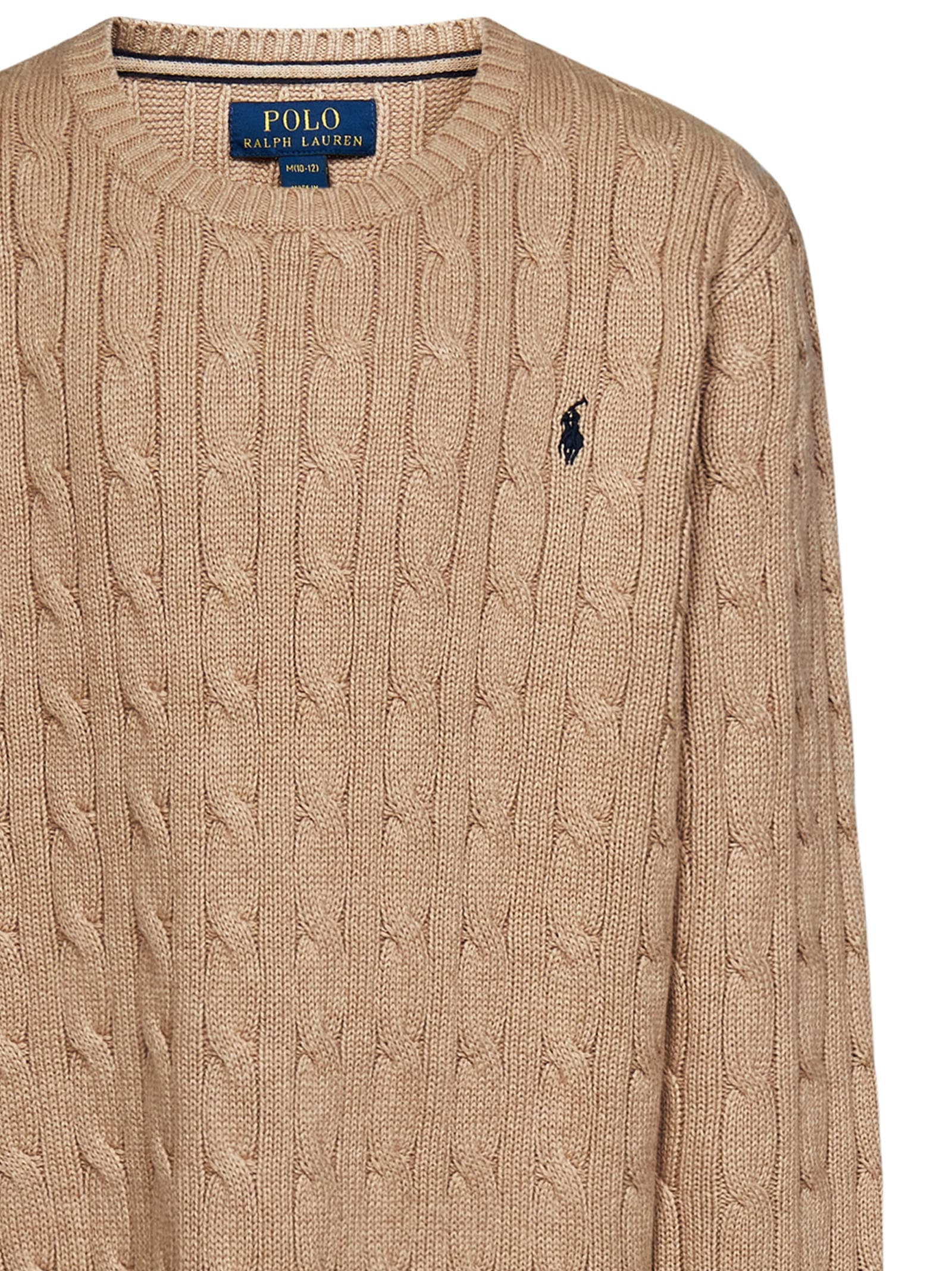 Shop Polo Ralph Lauren Kids Sweater In Beige