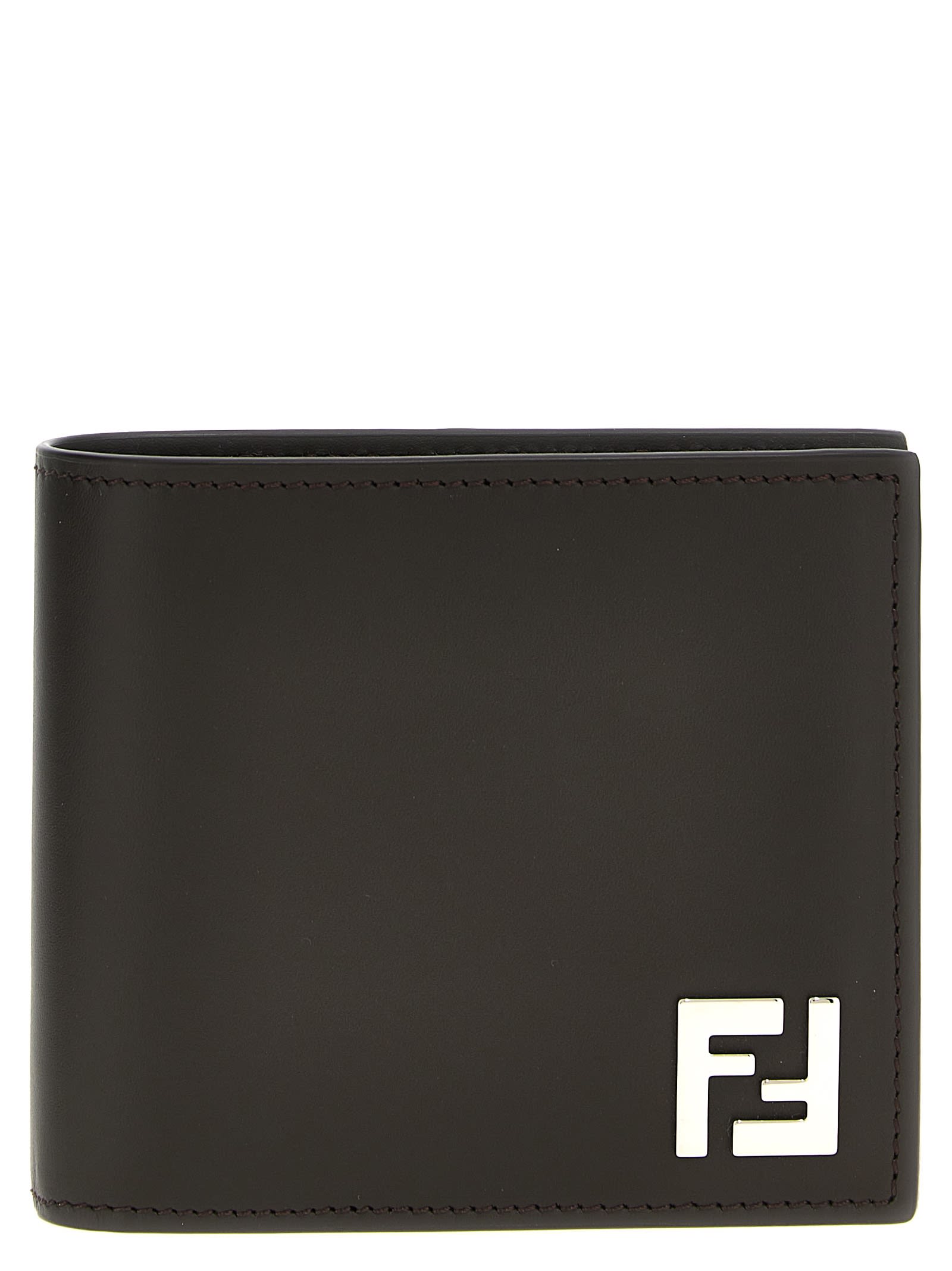 Shop Fendi Bifold Ff Wallet In Brown