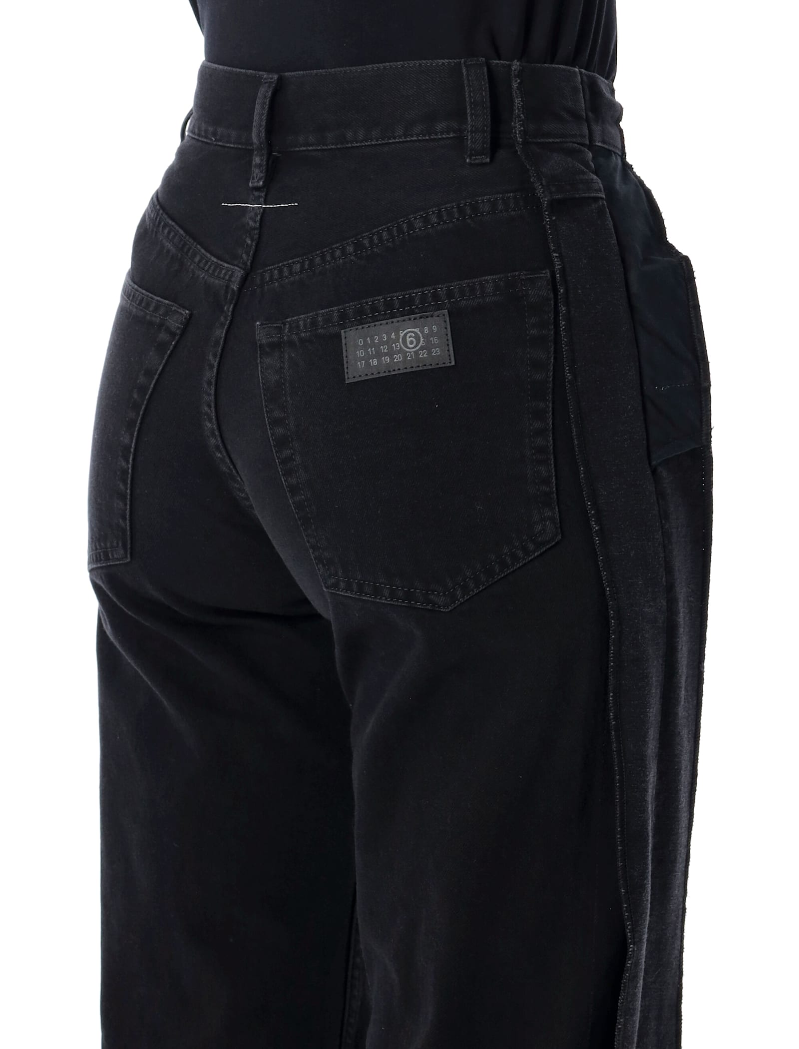 Mm6 Maison Margiela Reverse Denim Band In Black