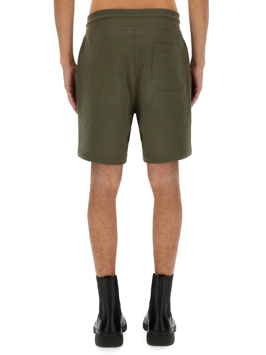 Belstaff Logo Embroidered Bermuda Shorts In Military Green