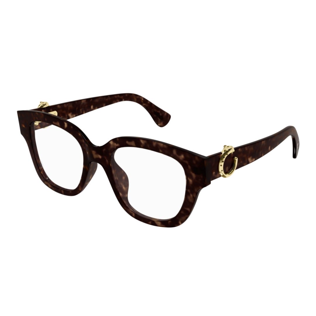 Cartier Ct0566o-006havana-havana-transparent In Brown