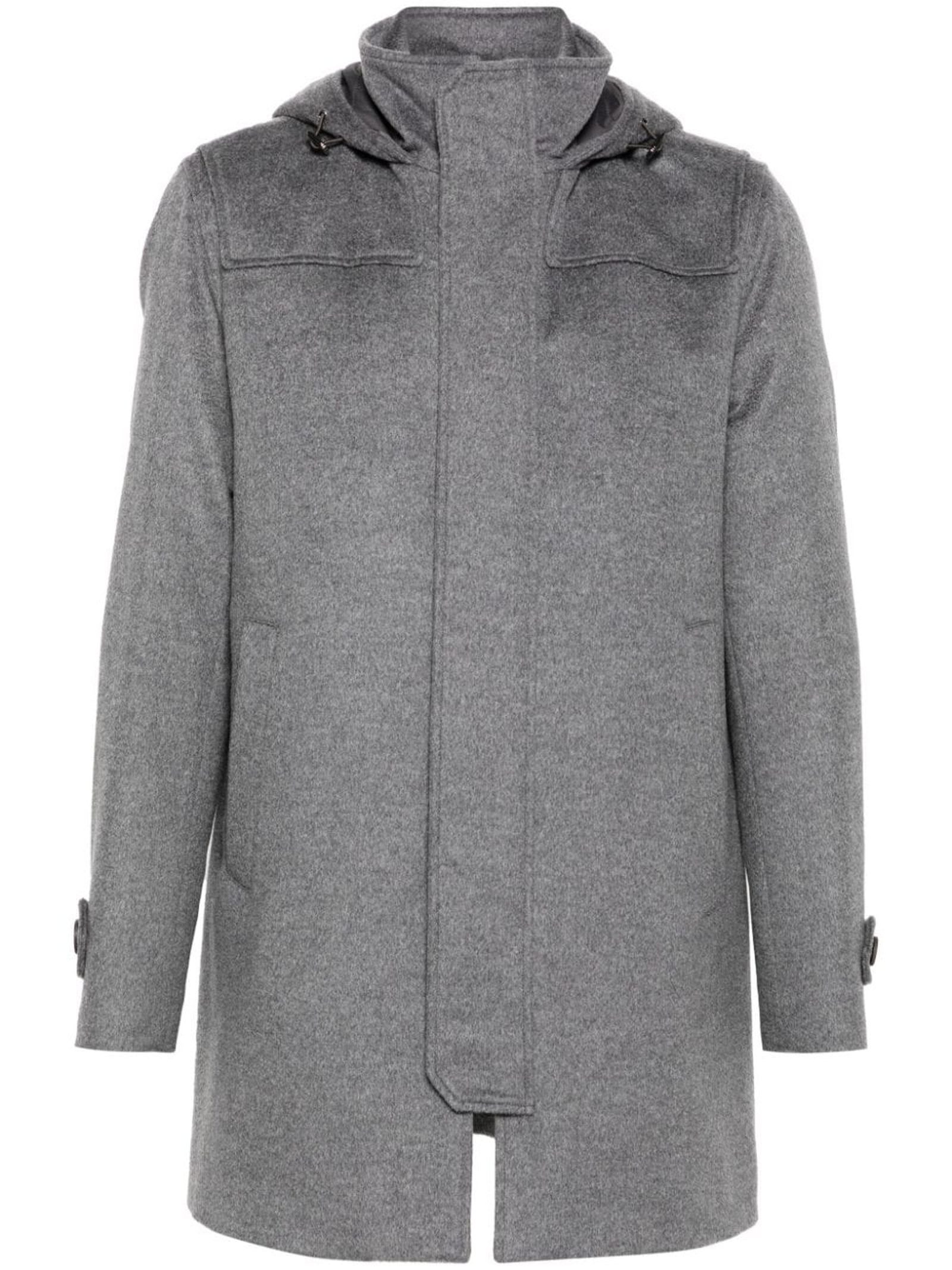 Shop Herno Grey Virgin Wool-cashmere Blend Coat