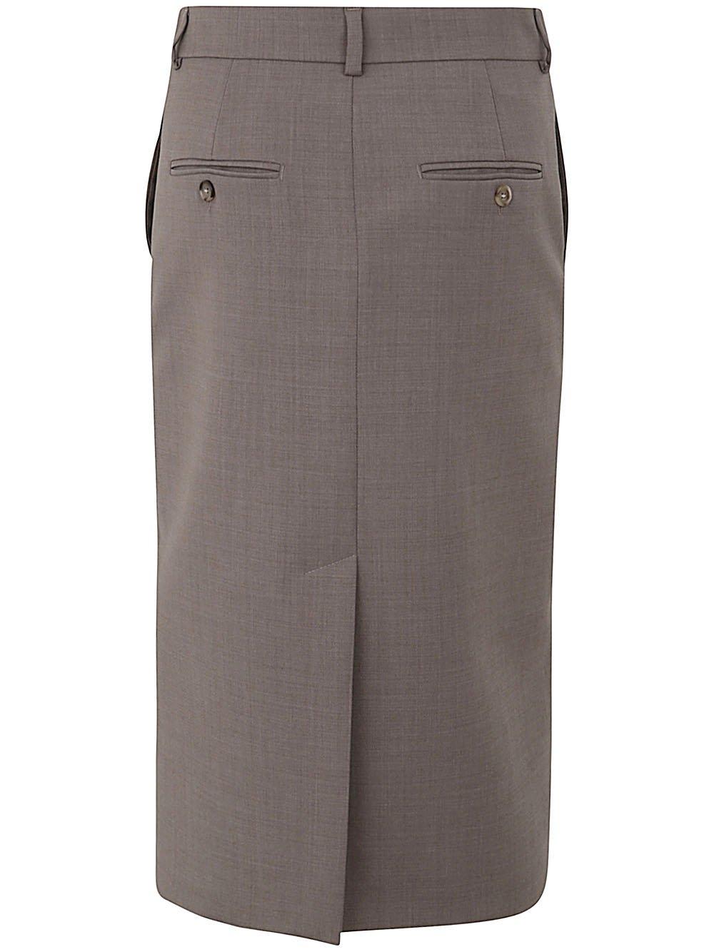 Shop Sportmax Button Detailed Pencil Skirt In Grey