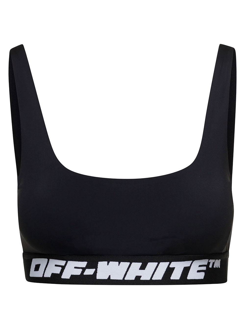 OFF-WHITE BLACK SPORTS BRA WITH BRANDED ELASTIC BAND IN STRETCH POLYAMIDE WOMAN