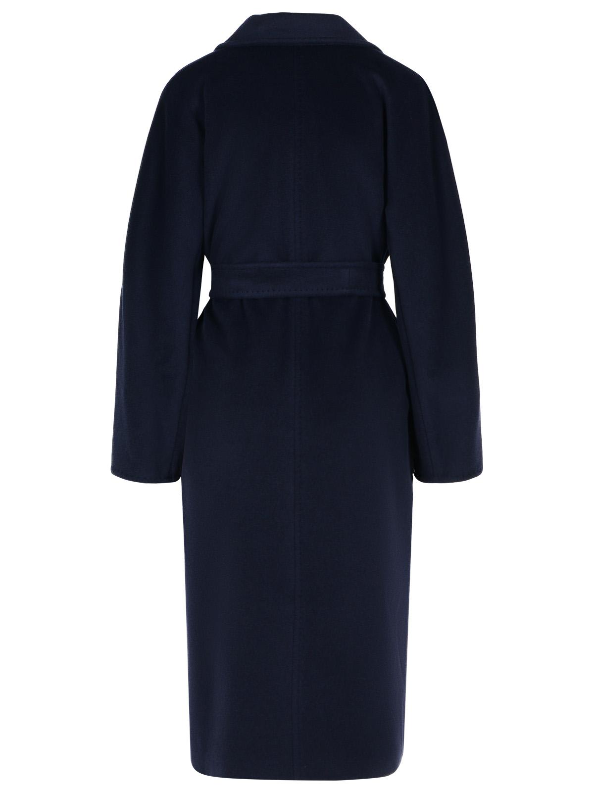 Max Mara Madame Virgin Wool And Blue Cashmere Coat In Blue