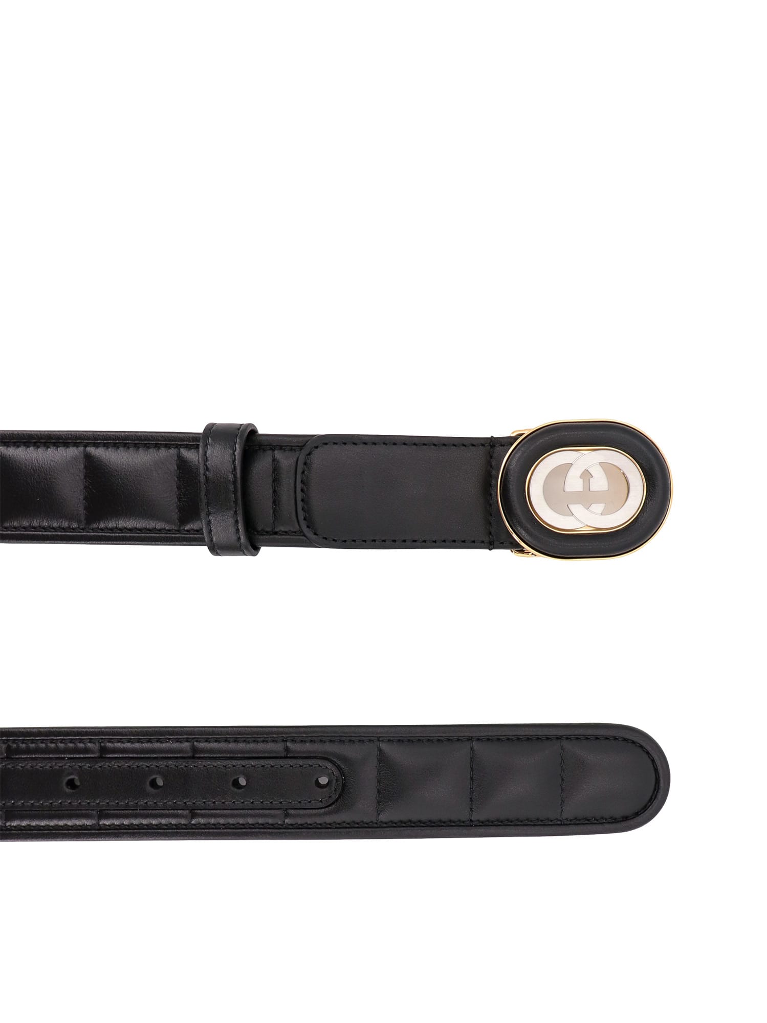 Gucci Black Logo Buckle Belt In Black