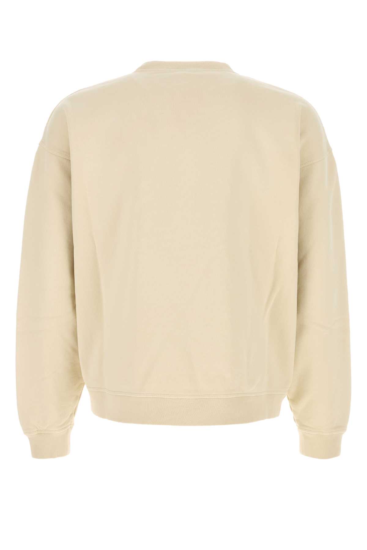 Dsquared2 Cotton Sweatshirt With Ribbed Cuffs And Hem In Nude