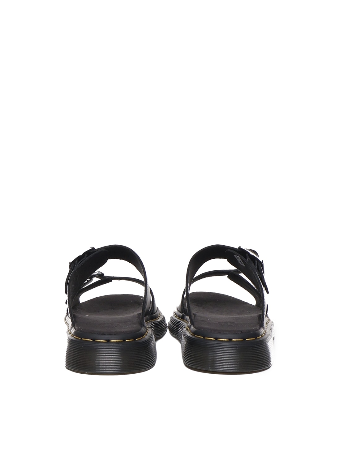 Shop Dr. Martens' Calfskin Sandals Josef In Black Analine