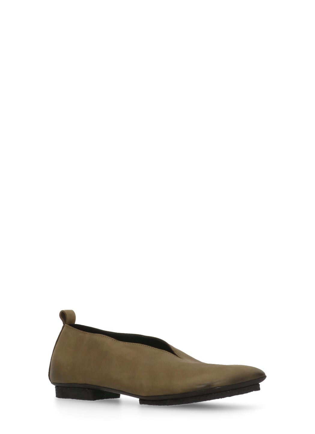 Uma Wang Olive Green Smooth Leather Ballet Shoes In Green