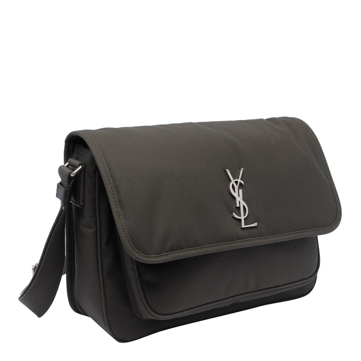 Shop Saint Laurent Niki Logo Plaque Messenger Bag